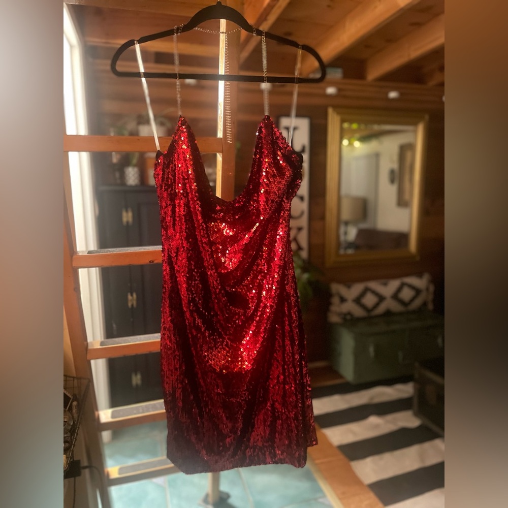 Sexy Red Sequin Dress Size 1X